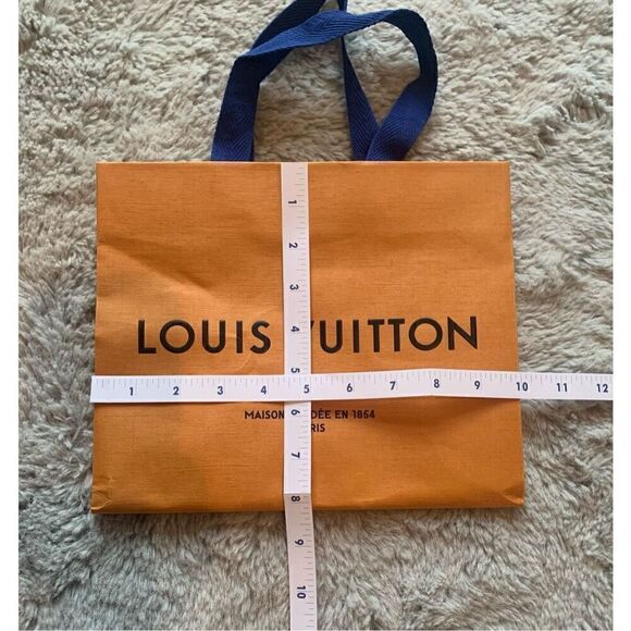 4 DESIGNER PAPER SHOPPING gift BAG LOT SET GUCCI HERMES TIFFANY LOUIS VUITTON - Picture 4 of 6